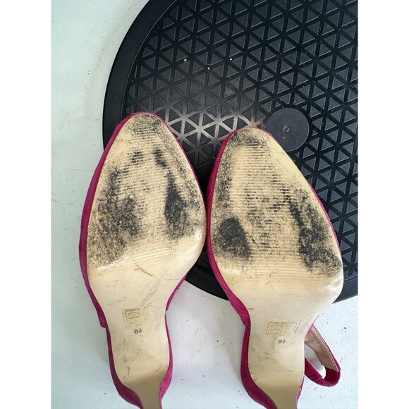 Dolce Vita Bright Pink Suede Strappy Platform Heels Sexy Barbiecore Sz 8.5 - Picture 6 of 8